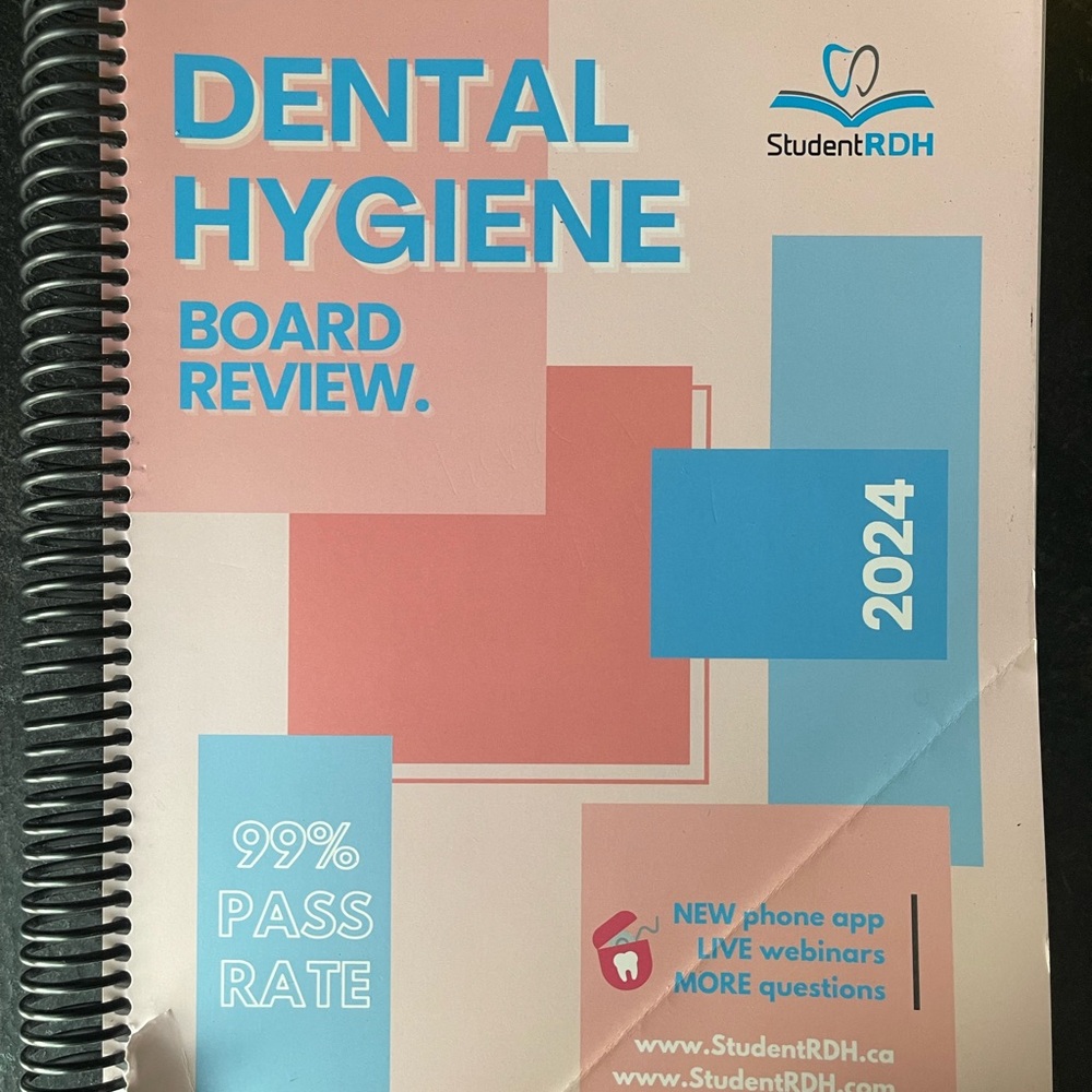 Student RDH 2024 board review textbook.